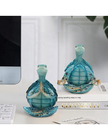 Figuritas de Tortuga Zen Glistenovelty - Decoración Costera 10 cm