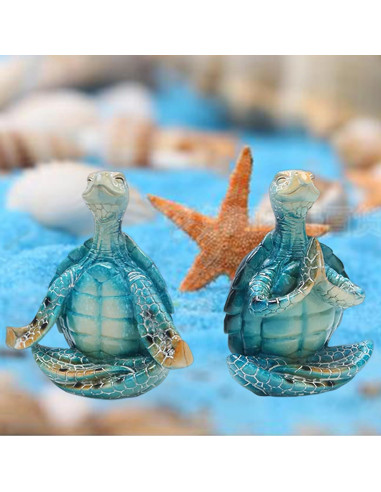 Figuritas de Tortuga Zen Glistenovelty - Decoración Costera 10 cm