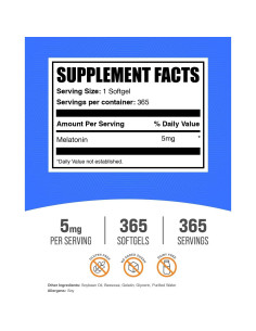 Melatonina 5 mg Softgels BulkSupplements - Suplemento para Dormir 2