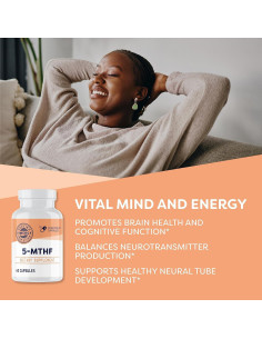 Vimergy 5-MTHF Cápsulas 60 ct - Suplemento Vegano de Folato y B12 2