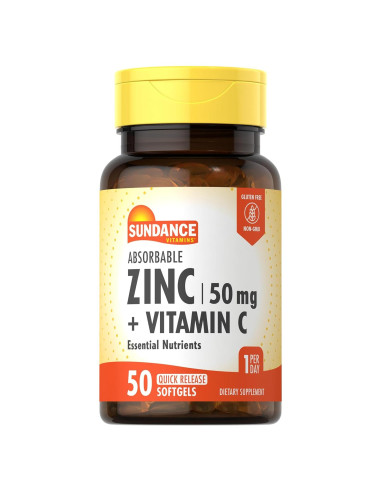 Suplemento Zinc Absorbible Sundance 50mg + Vitamina C 90mg