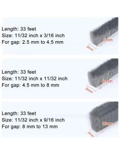 Burlete de Cepillo Noabaco 10.06 m Aislamiento Acústico Gris 2