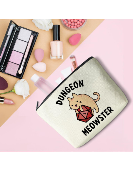 Bolsa de Maquillaje LONGXIN Gato Dados 22.86x17.78 cm Bolsa de Maquillaje LONGXIN Gato Dados 22.86x17.78 cm