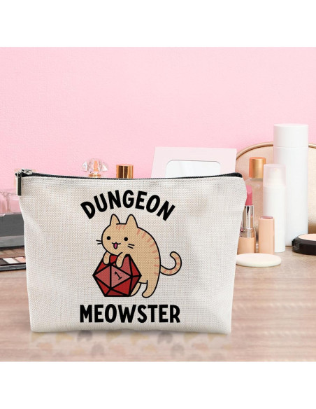 Bolsa de Maquillaje LONGXIN Gato Dados 22.86x17.78 cm Bolsa de Maquillaje LONGXIN Gato Dados 22.86x17.78 cm