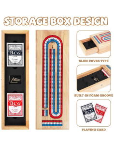 Juego de Mesa Cribbage Kvintes Madera Premium 3 Jugadores 2