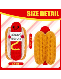 Perro Caliente de Crochet A_AIFAMY con Mensaje Positivo 2