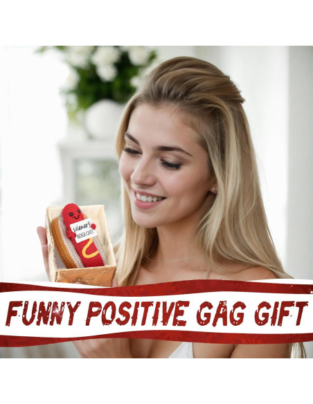 Perro Caliente de Crochet A_AIFAMY con Mensaje Positivo