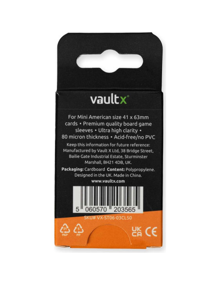 Fundas para Juegos de Mesa Vault X Mini 41x63mm - 50pcs