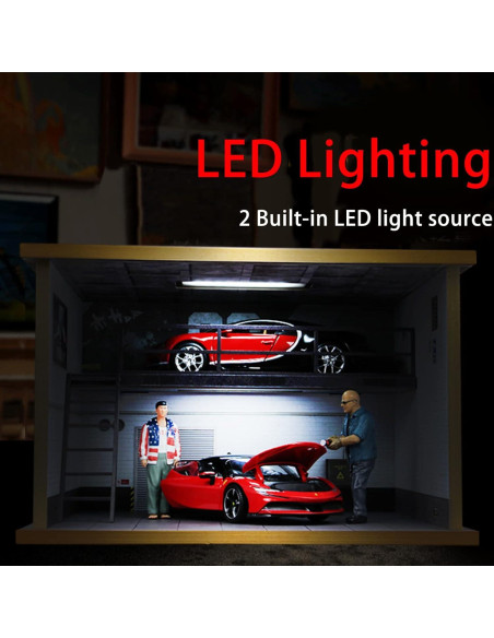 Vitrina para coches 1:24 Bivitre con LED y acrílico Vitrina para coches 1:24 Bivitre con LED y acrílico