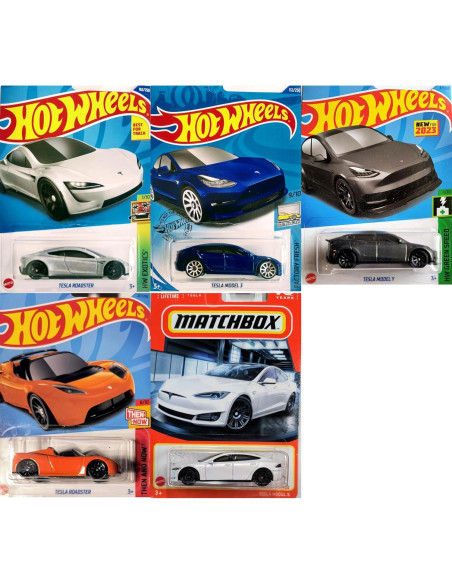 Conjunto Hot Wheels Matchbox Tesla 1:64 - Modelos Premium