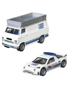 Transportador Hot Wheels GTT28 a escala 1:64 con coche