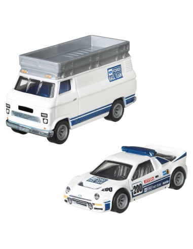 Transportador Hot Wheels GTT28 a escala 1:64 con coche