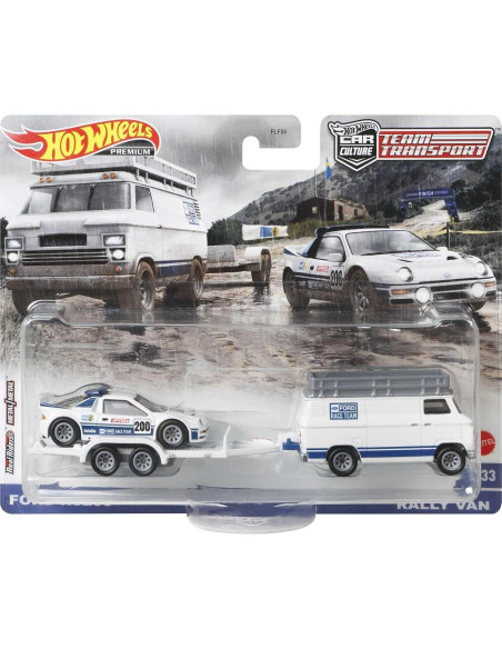 Transportador Hot Wheels GTT28 a escala 1:64 con coche Transportador Hot Wheels GTT28 a escala 1:64 con coche