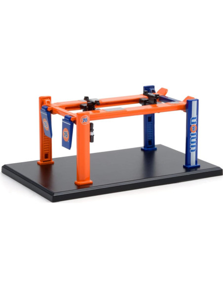 Elevador de Cuatro Postes Greenlight Union 76 1:64 Naranja Elevador de Cuatro Postes Greenlight Union 76 1:64 Naranja