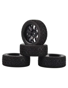 Rueda y Neumático de Rally 1/10 LAFEINA para Coche RC Negro