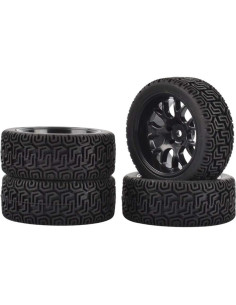 Rueda y Neumático de Rally 1/10 LAFEINA para Coche RC Negro 2