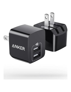 Cargador USB Anker PowerPort Mini 12W Doble Puerto Negro