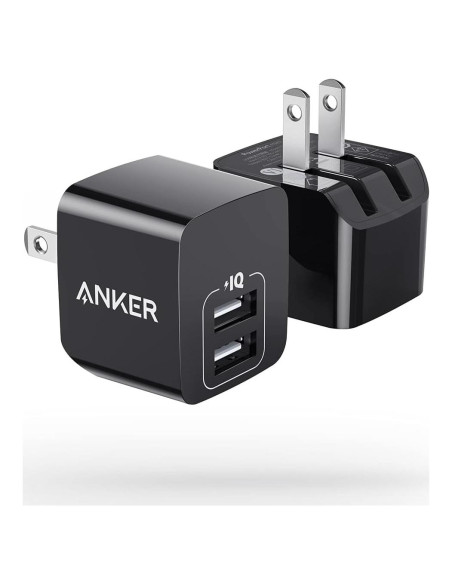 Cargador USB Anker PowerPort Mini 12W Doble Puerto Negro