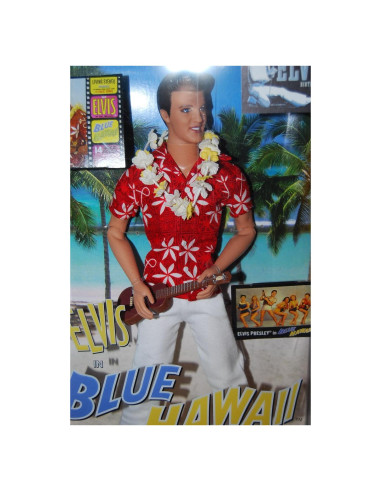 Muñeca Barbie Elvis Presley Azul Hawaii Mattel 33.5x20.8cm