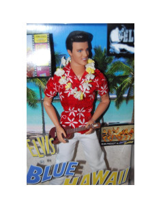 Muñeca Barbie Elvis Presley Azul Hawaii Mattel 33.5x20.8cm 2