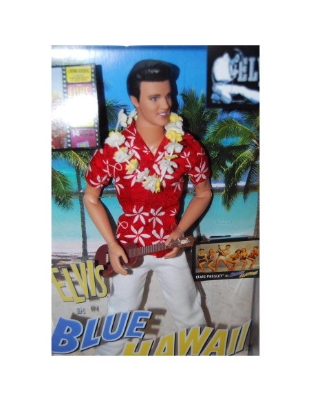 Muñeca Barbie Elvis Presley Azul Hawaii Mattel 33.5x20.8cm
