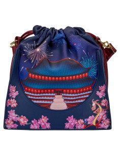 Bolsa Crossbody Loungefly Mulan Castillo con Fuegos Artificiales