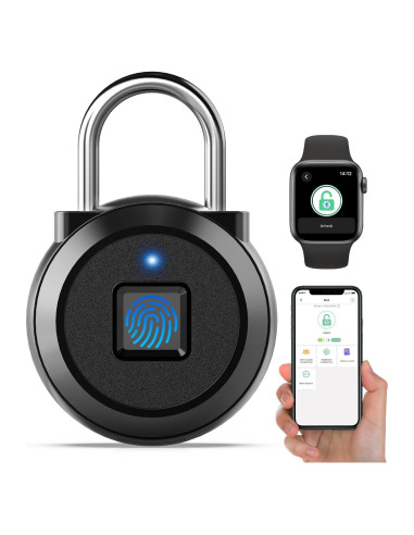 Candado Biométrico eLinkSmart Negro para Taquilla de Gimnasio