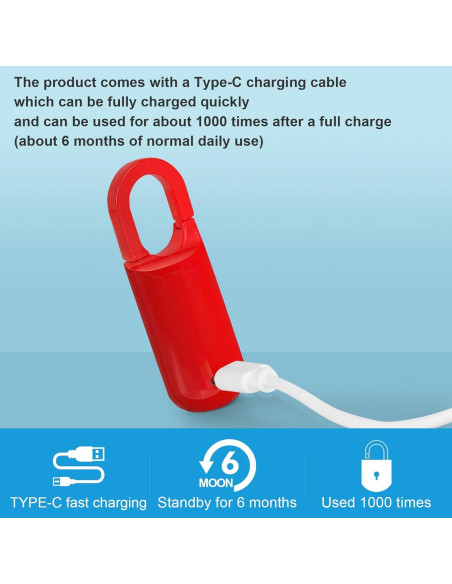 Candado Biométrico Decruil Huella Dactilar Recargable Negro