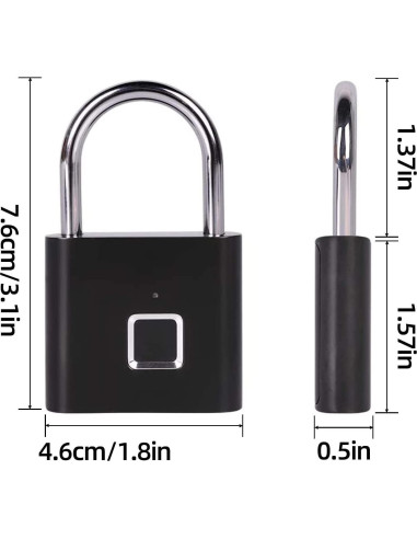 Candado Biométrico de Huellas Dactilares Genérico Negro