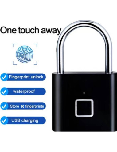 Candado Biométrico de Huellas Dactilares Genérico Negro
