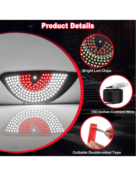 Luz Ojos del Diablo LED LECART para Coche Rojo y Blanco