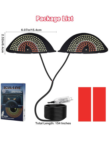 Luz Ojos del Diablo LED LECART para Coche Rojo y Blanco
