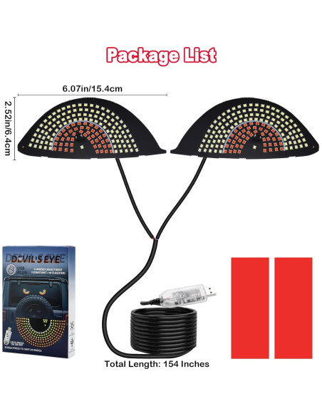 Luz Ojos del Diablo LED LECART para Coche Rojo y Blanco