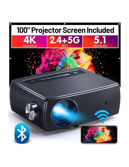 Proyector CLOKOWE YG661 1080P HD WiFi Bluetooth 300"