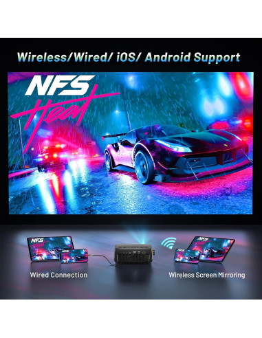 Proyector CLOKOWE YG661 1080P HD WiFi Bluetooth 300"