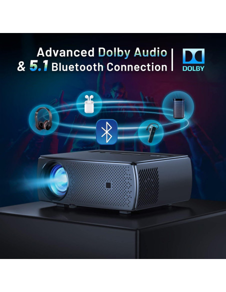 Proyector CLOKOWE YG661 1080P HD WiFi Bluetooth 300"