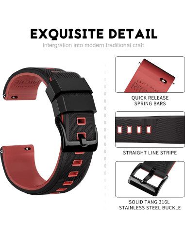 Banda de Reloj Silicona Ritche 18mm 20mm 22mm 24mm Unisex