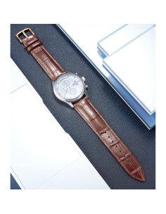 Correa de Reloj de Cuero BINLUN Patrón Cocodrilo 13 Tamaños 2