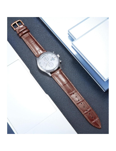 Correa de Reloj de Cuero BINLUN Patrón Cocodrilo 13 Tamaños