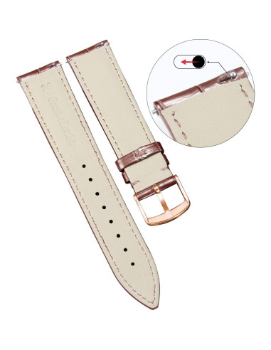 Correa de Reloj de Cuero BINLUN Patrón Cocodrilo 13 Tamaños