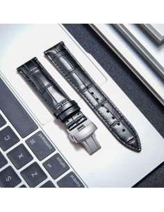 Correa de Reloj de Cuero BINLUN 12-24mm Hebilla Plateada 2