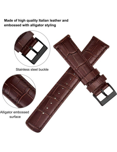 Correa de Reloj de Cuero Ritche 20mm para Samsung Galaxy