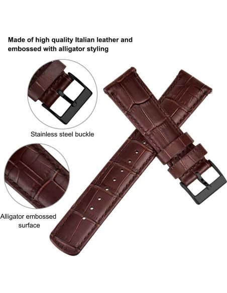 Correa de Reloj de Cuero Ritche 20mm para Samsung Galaxy