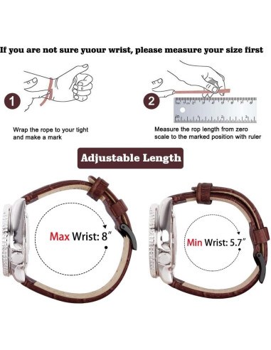 Correa de Reloj de Cuero Ritche 20mm para Samsung Galaxy