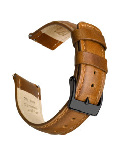 Correa de Reloj de Cuero Ritche 21mm Marrón Toffee y Negro