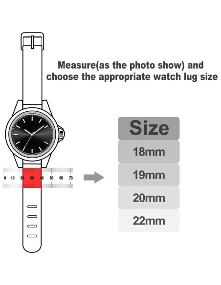 Correa de Reloj de Cuero WOUKUP 19mm Azul Oscuro Hebilla Plata