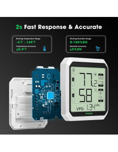 Higrómetro Termómetro Inalámbrico VIVOSUN VS-THB1 Bluetooth 2