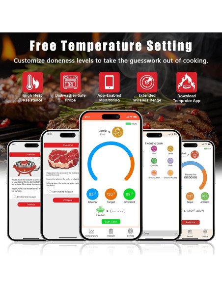 Termómetro de Carne Bluetooth Inteligente Goldgood DT-131 Termómetro de Carne Bluetooth Inteligente Goldgood DT-131