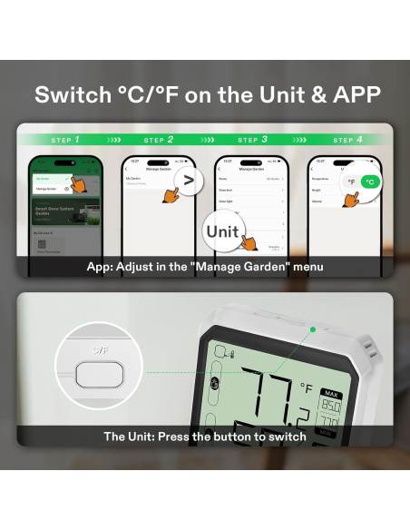 Higrómetro Termómetro Inalámbrico VIVOSUN VS-THB1 Bluetooth
