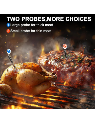 Termómetro Digital Bluetooth COOKIT MW3 con 2 Sondas 700ft